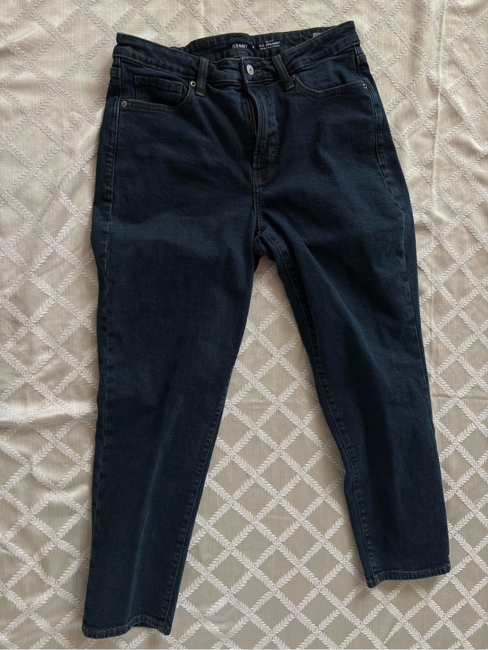 Old Navy High-Rise O.G. Straight Jeans Dark Wash Size 12